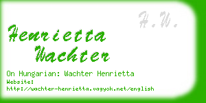 henrietta wachter business card